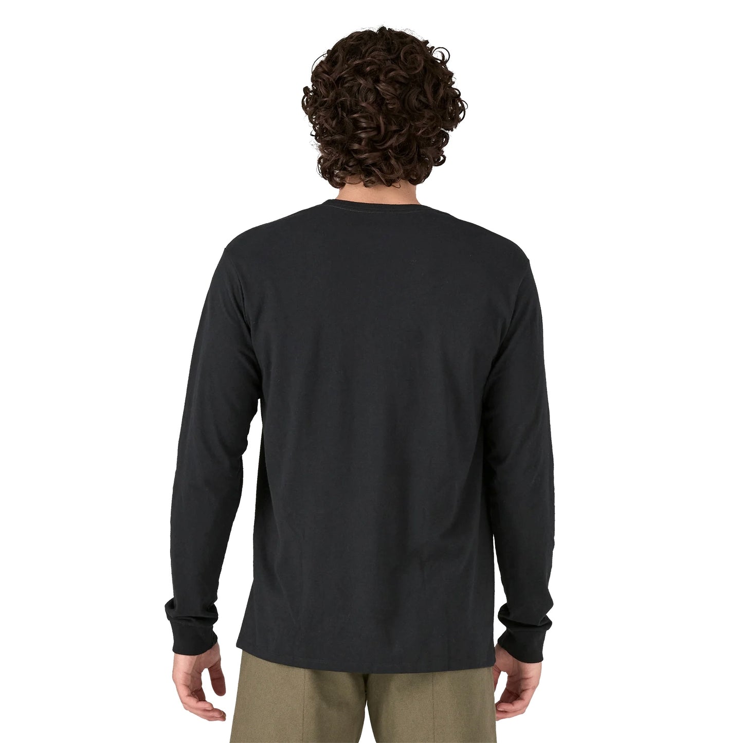 Patagonia Lelaki Lengan Panjang '73 Text Logo Responsibili-Tee
