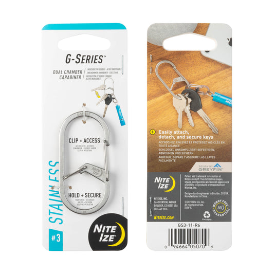Nite Ize G-Series Dual Chamber Carabiner #3 (Stainless) GS3-11-R6