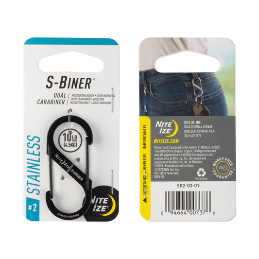 Nite Ize S-Biner Dual-Biner SS #2 (Black) SB2-03- 01