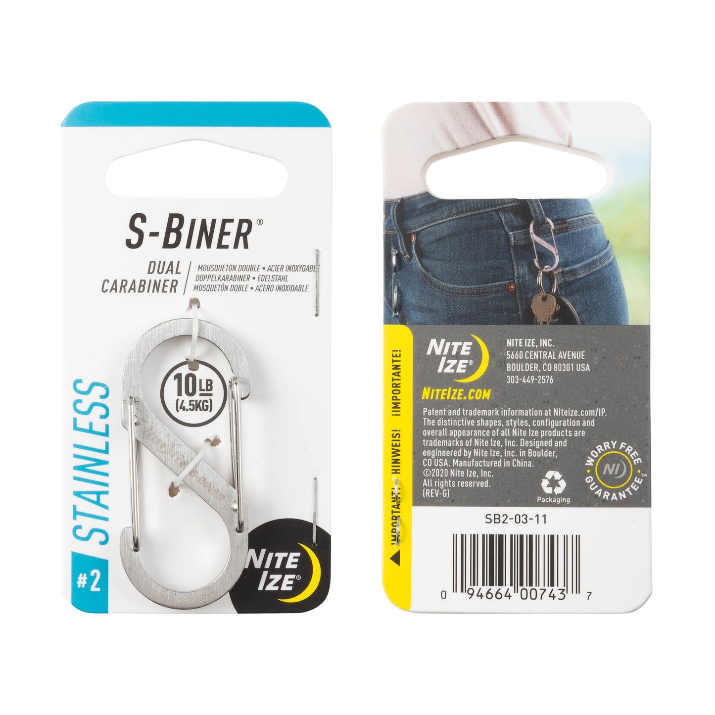 Nite Ize S-Biner Dual-Biner SS #2 (Stainless) SB2-03-11
