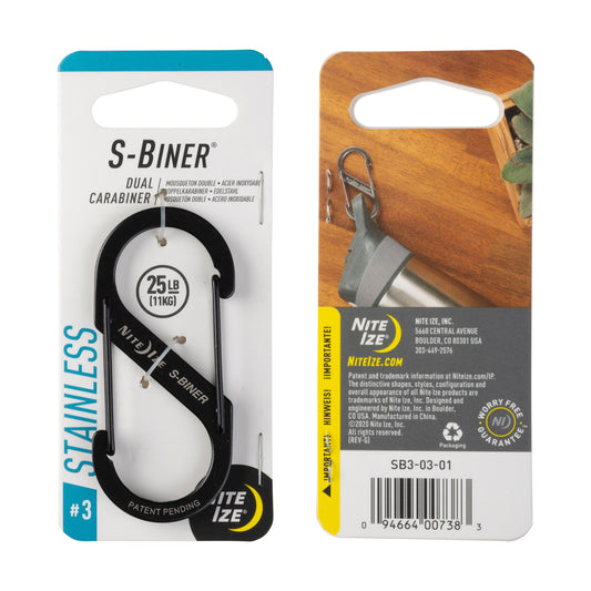 Nite Ize S-Biner Dual-Biner SS #3 (Black) SB3-03-01