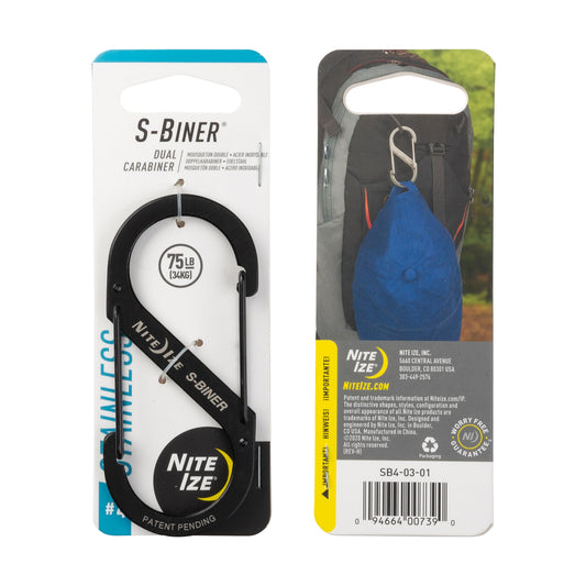 Nite Ize S-Biner Dual-Biner SS #4 (Black) SB4-03- 01