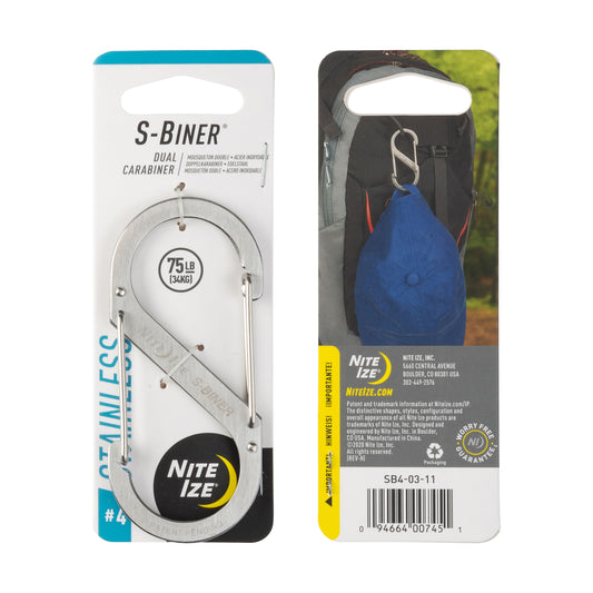 Nite Ize S-Biner Dual-Biner SS #4 (Stainless) SB4- 03-11