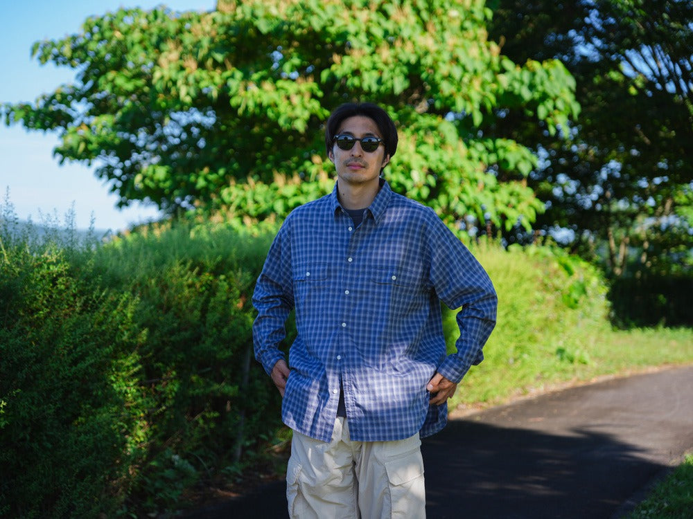 Snow peak Organic Cotton Ombre Check Shirt