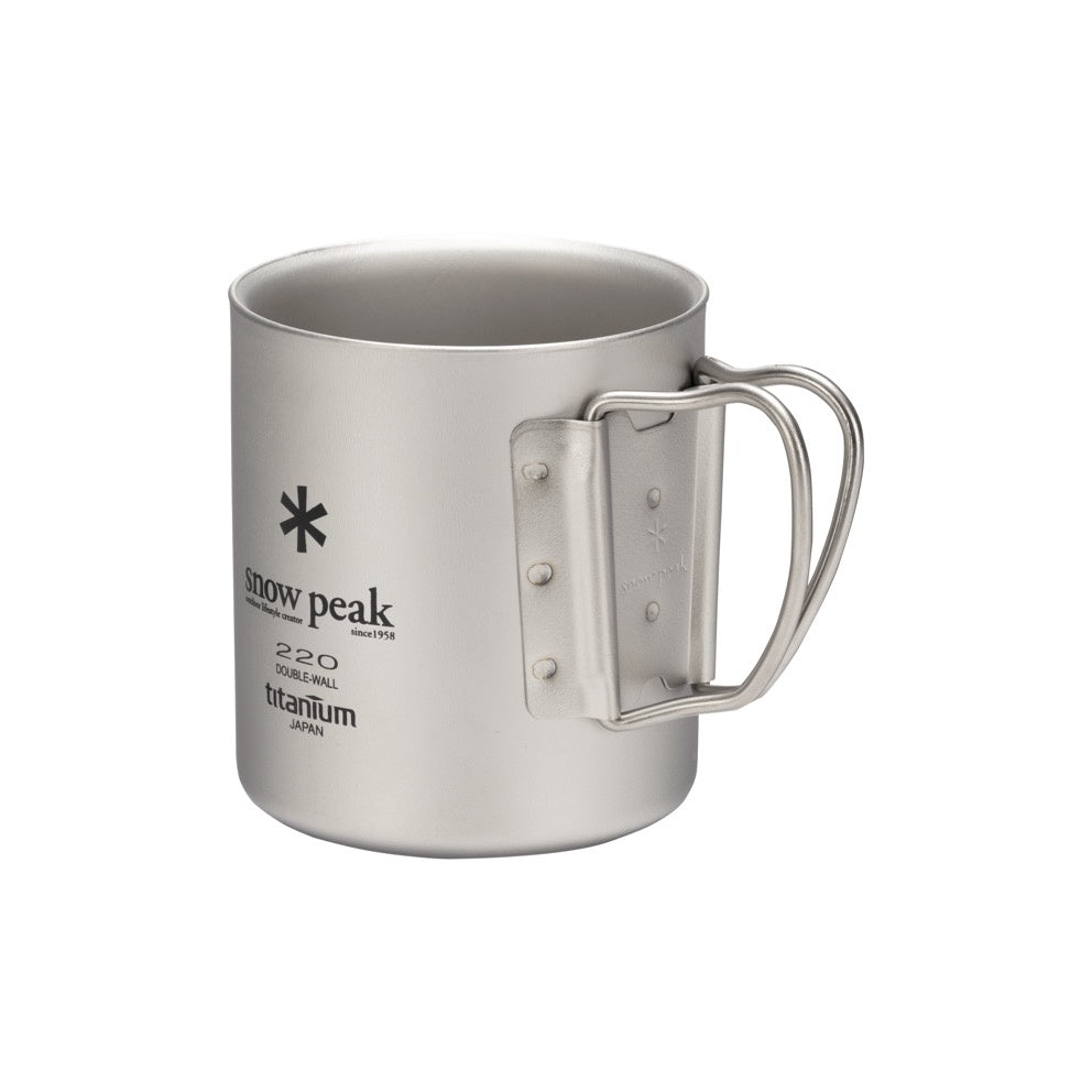 Snow Peak Ti-Double Wall Cup 220 Folding Hand