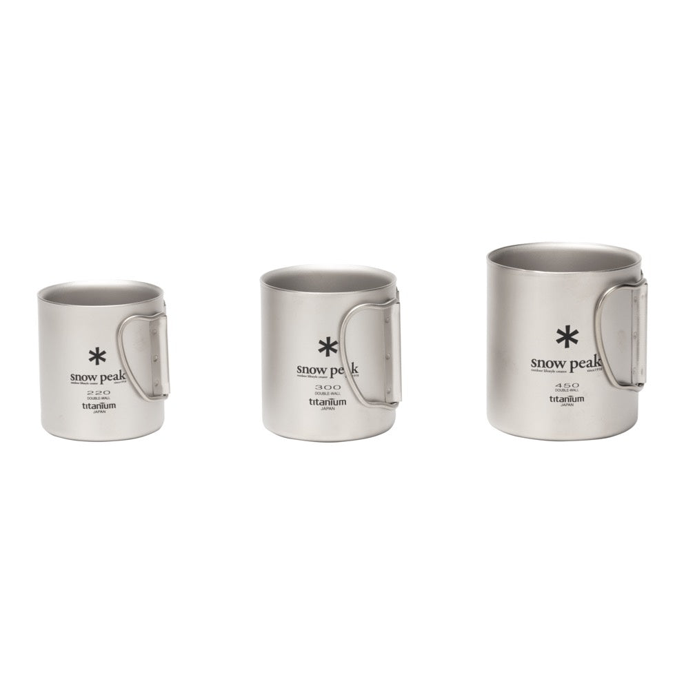 Snow Peak Ti-Double Wall Cup 220 Folding Hand