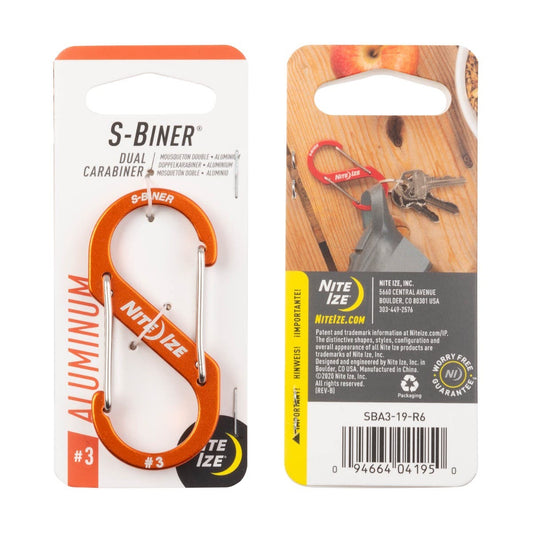 Nite Ize S-Biner Dual-Biner Aluminium #3 (Orange) SBA3- 19-R6