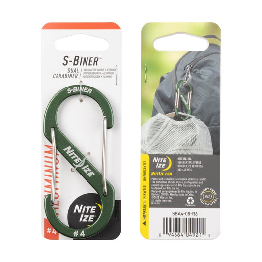 Nite Ize S-Biner AL Dual-Biner #4 (Olive) SBA4-08- R6