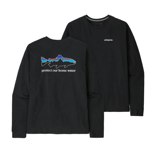 Patagonia Lelaki L/S Home Water Trout Responsibili-Tee 