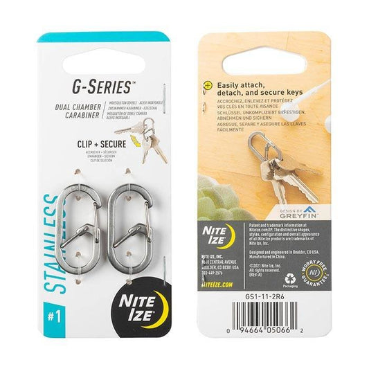 Nite Ize G-Series Dual Chamber Carabiner #1 (2pc pack) (Stainless) GS1-11-2R6