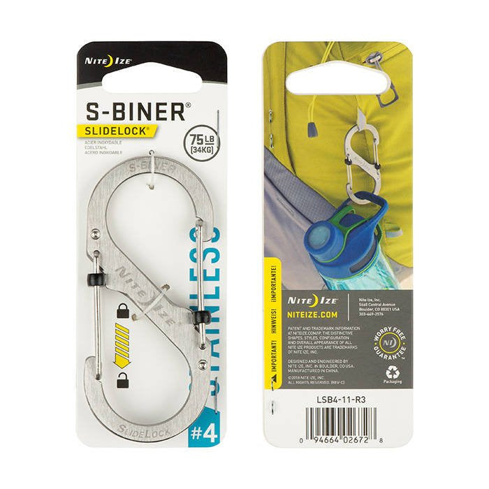 Nite Ize S-Biner Slidelock SS #4 (Stainless) LSB4- 11-R3
